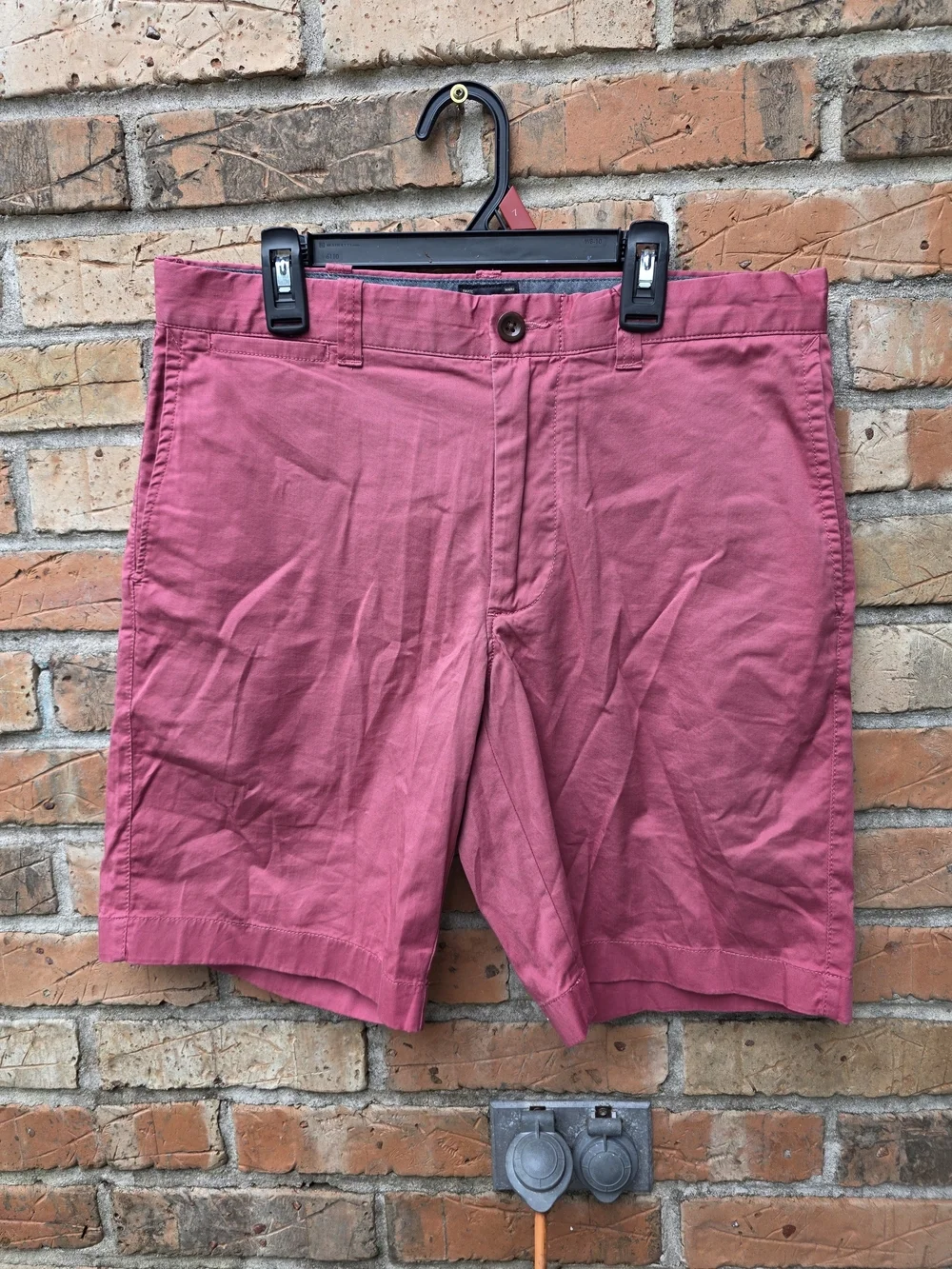 J. Crew Men's Coral-Pink Flat Front Cotton Shorts